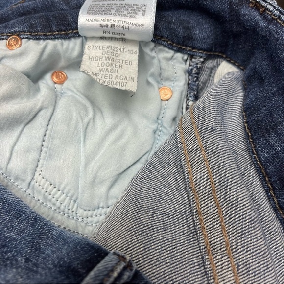 SOLD ๐ด Mother jeans High Waisted Looker Tempted Again Size 28 dark washed - Picture 13 of 16